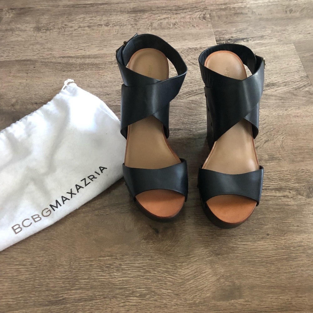 BCBG Max Azria Runway leather wedge